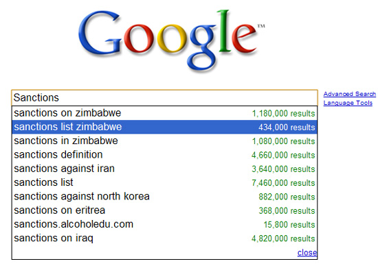 Google Sanctions Search