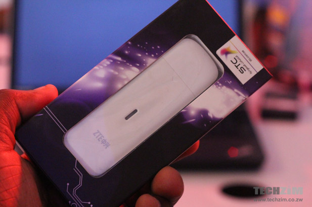The Econet 4G LTE dongle we used for the test. The dongle (and probably the network) is supplied by ZTE