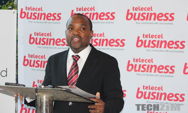 Telecel Marketing Director, Octivious Kahiya, announcing the new Telecel Business product