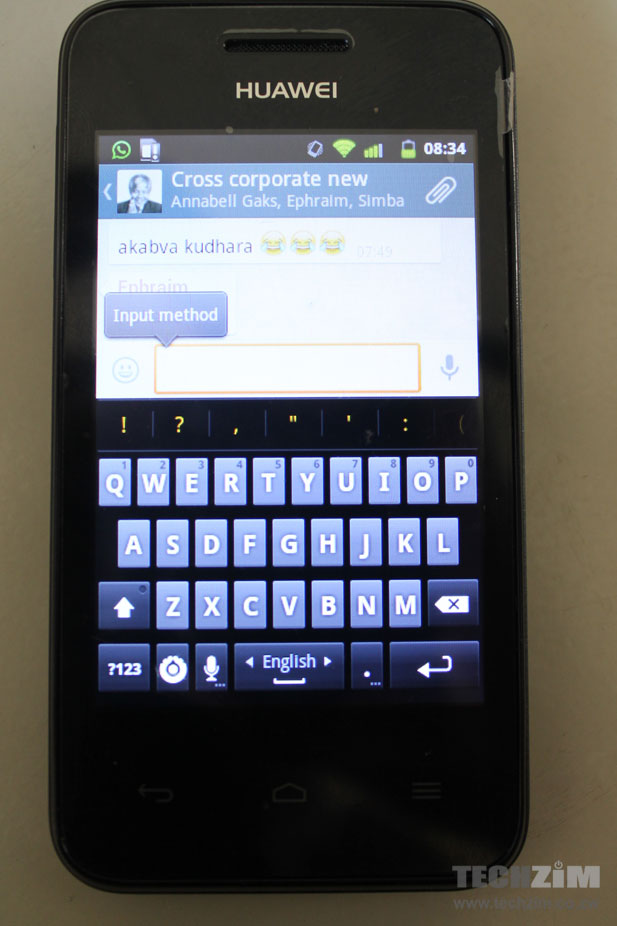 It's a bit difficult to type on the default Android keypad on the Huawei Y220