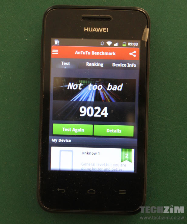 Huawei Ascend Y220: AnTuTu benchmark overall score