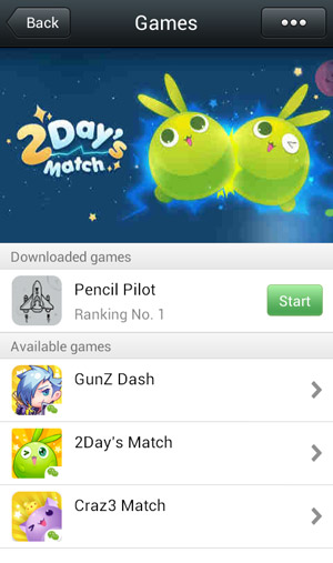 WeChat Games screen