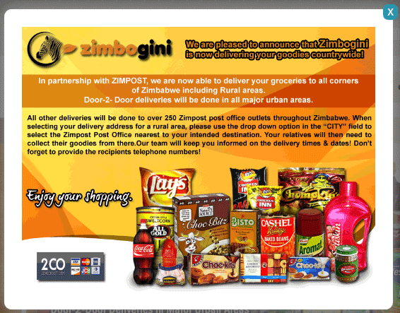 Zimbogini popup advertising partnership with Zimpost 