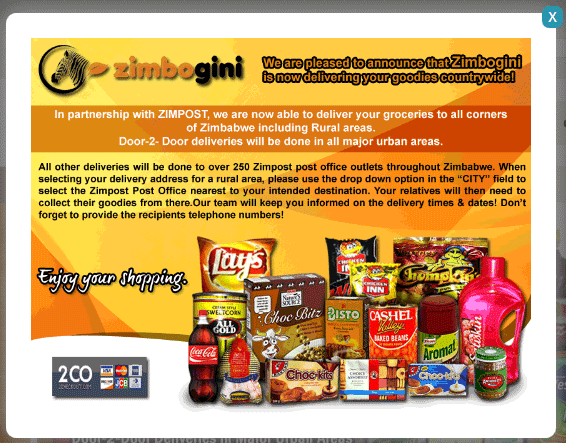 Zimbogini popup advertising partnership with Zimpost