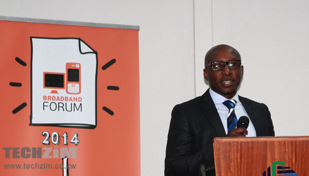 TelOne sales and marketing director, Joseph Machiva, speaking at the Broadband Forum