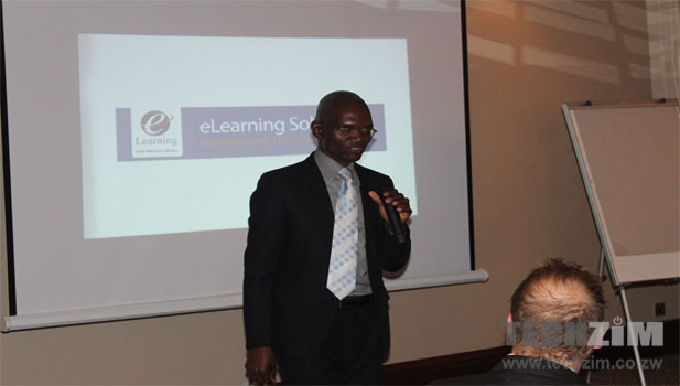 Stewart Masimirembwa cofounder of eLearning Solutions at the mCourser launch