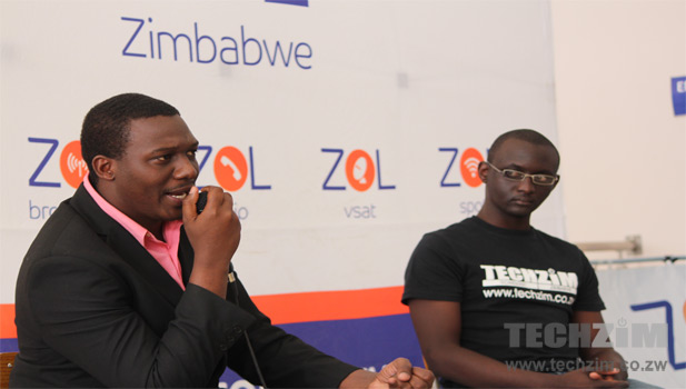 Godwin answering a question from the audience during the fireside chat