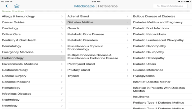 Medscape screenshot