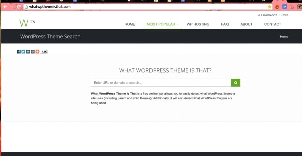 What Theme is that allows you to see the WordPress themes and plugins used by a website.