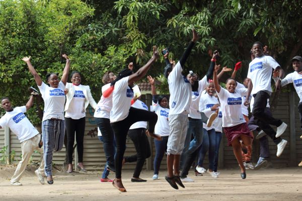 U-Report kids celebrating