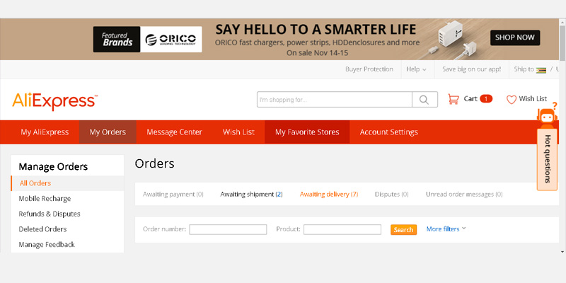 AliExpress Orders