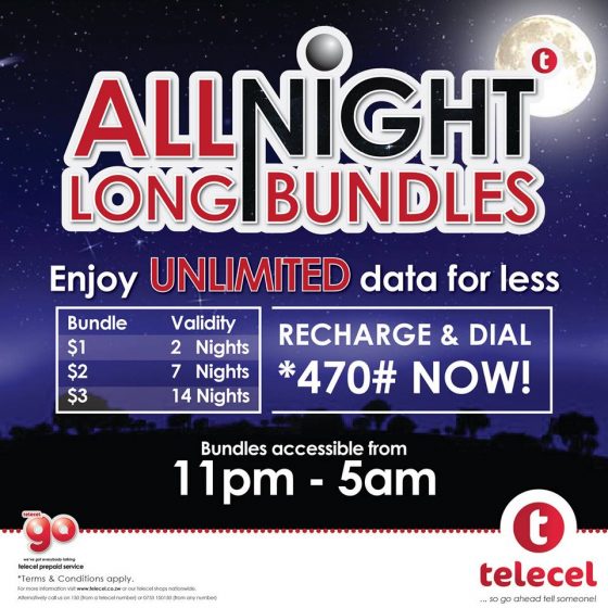 Telecel all night long unlimited bundles