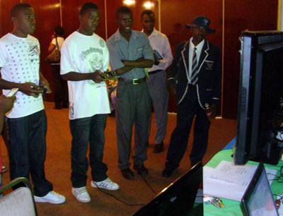 Gamers at the Yo Africa stand at ICT Africa 2009