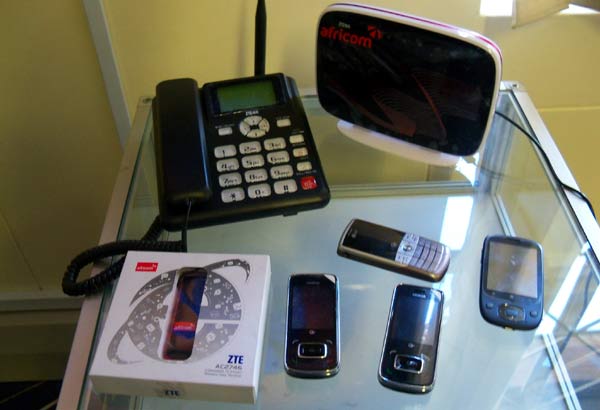 Some Africom CDMA devices on display at the Africom HQ in Harare