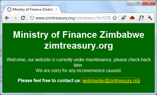 Finance Ministry Zimbabwe