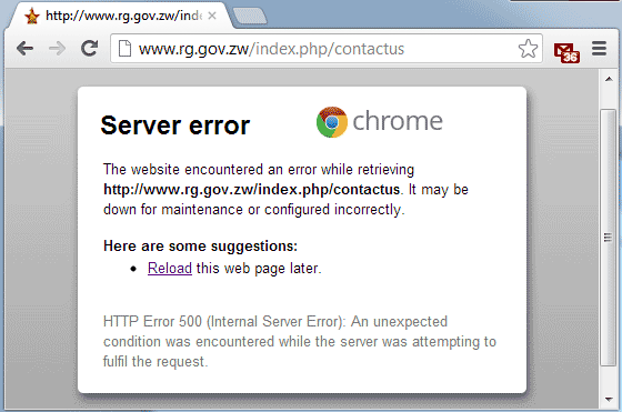 Form Submisison error on RG's website