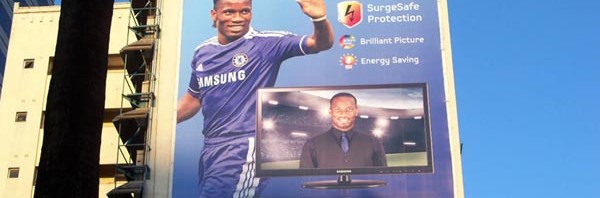A recently erected billboard advertises Samsung’s surge protected TVs along Harare’s Angwa Street.