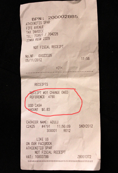 Spar Credit Note