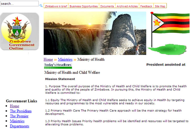 Zimbabwe Government Website