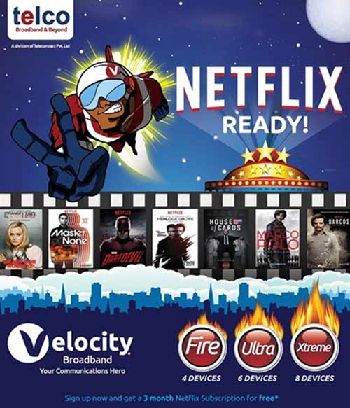 Netflix, Telco, Velocity Broadband, VOD Services, Fibre