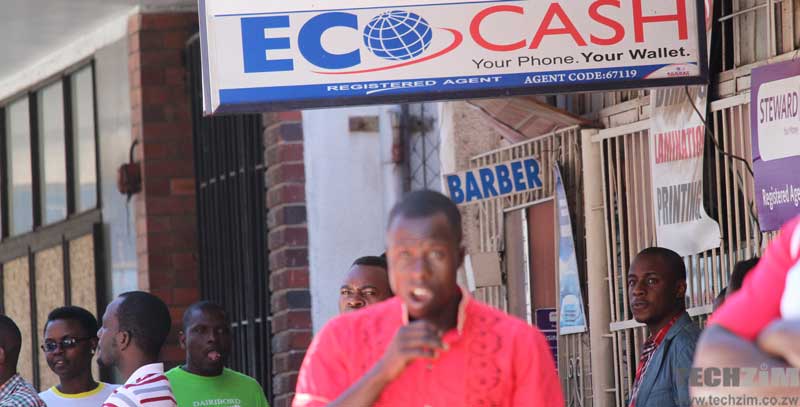 People near an EcoCash agent