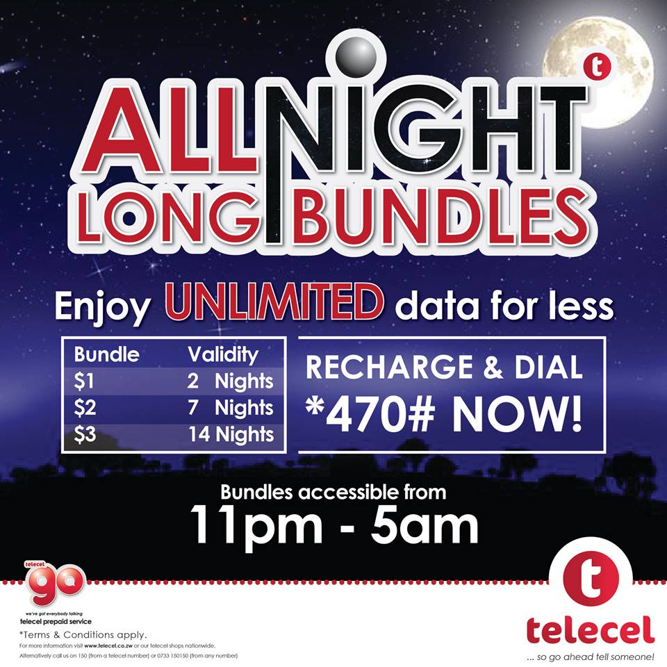 Telecel launches "unlimited" all night long bundles Techzim
