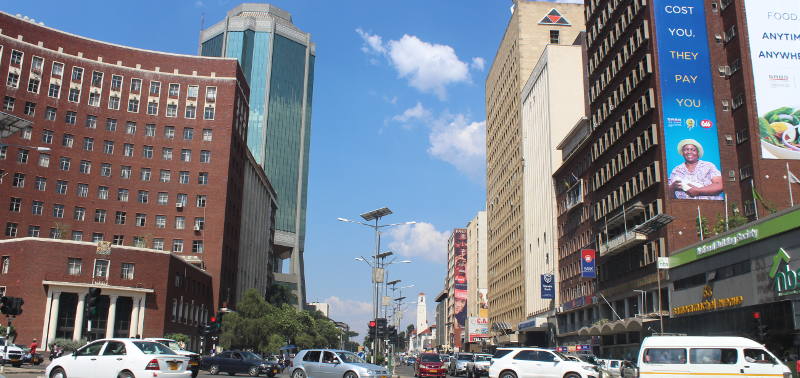 Samora Machel Avenue showing the Financial District