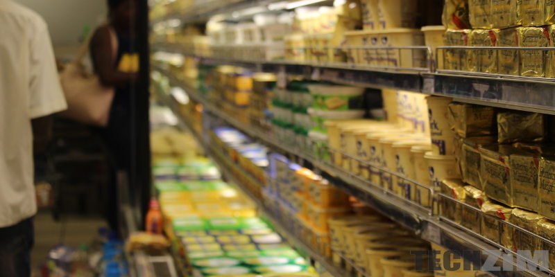 Supermarket shelf, SI 127 of 2021 ZWL$ prices