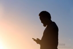 Silhouette of Man on the phone