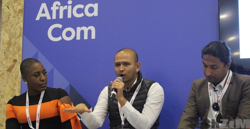 Chika Uwazie, Dinesh Patel, and Zachariah George at AfricaCom 2017 talking about startup funding at AfricaCom