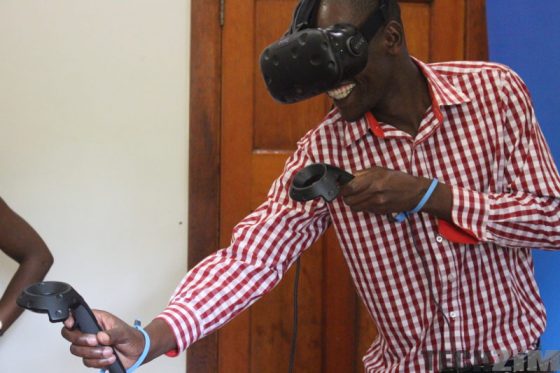 Harare Facebook Developer Circle member using an HTC Vive