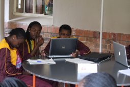 School kids on laptops