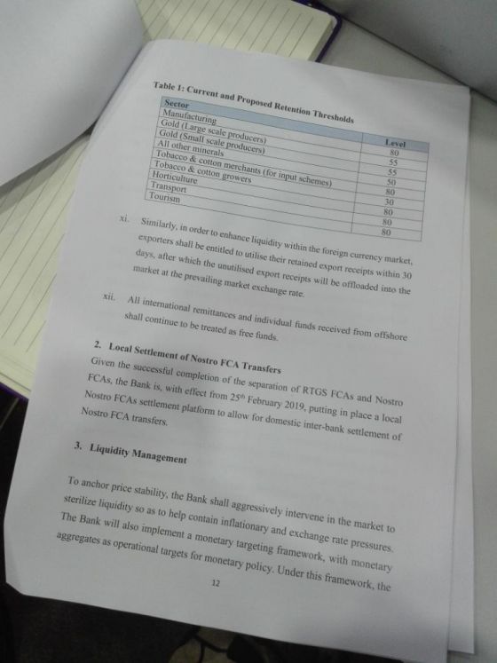 Soft Copy: Zimbabwe Monetary Policy 2019 Presented By John Mangudya