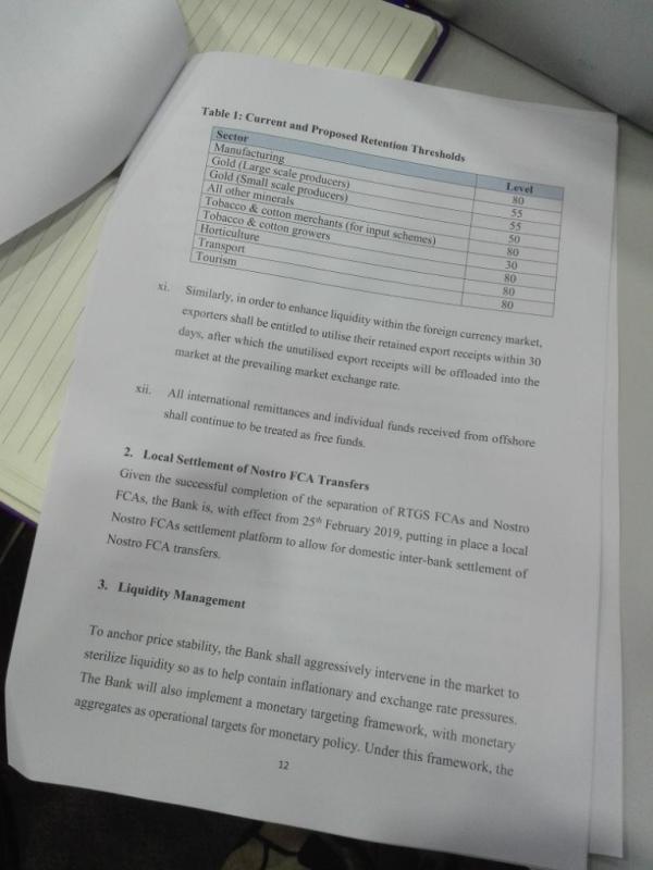 Soft Copy: Zimbabwe Monetary Policy 2019 Presented By John Mangudya