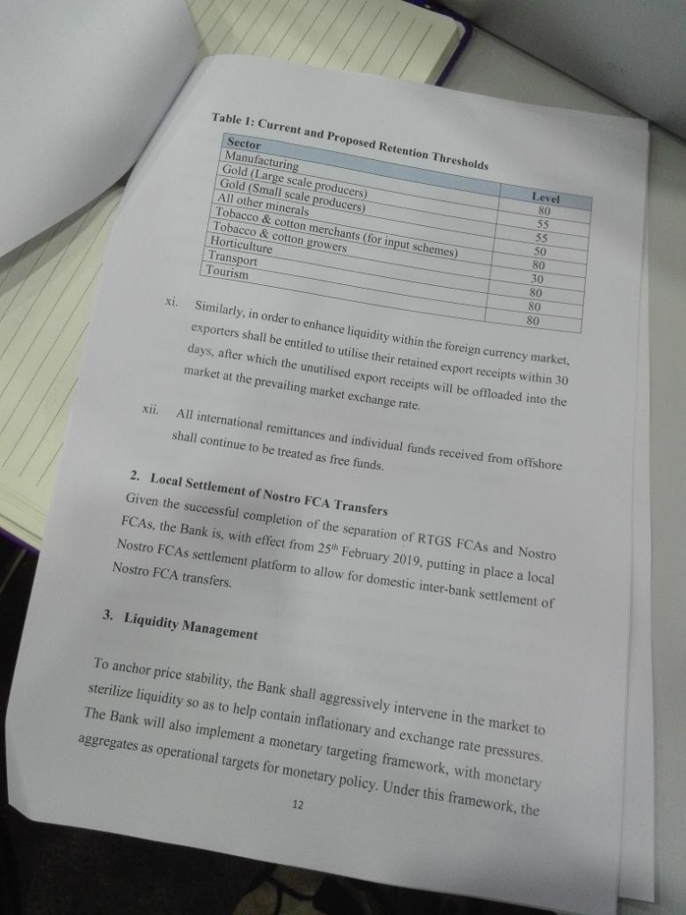 Soft Copy: Zimbabwe Monetary Policy 2019 Presented By John Mangudya
