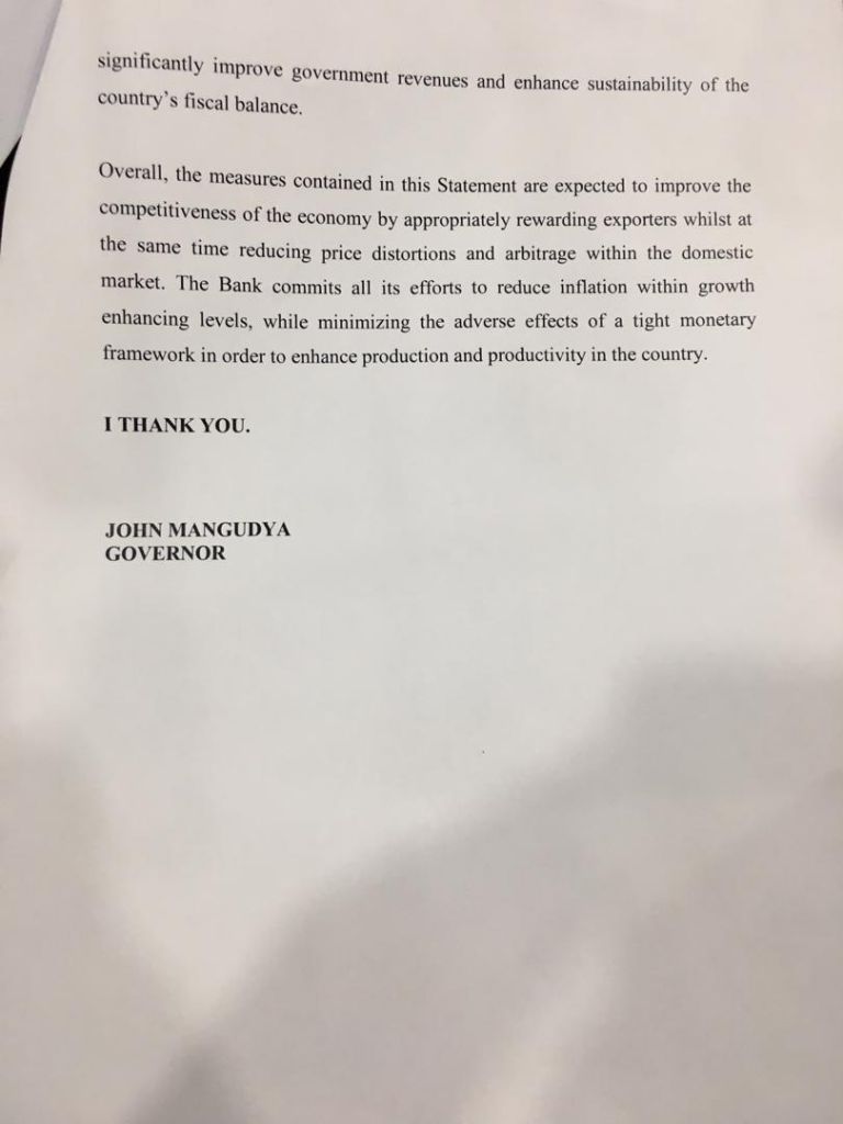 Pictures: Full Monetary Policy Statement As Delivered By John Mangudya