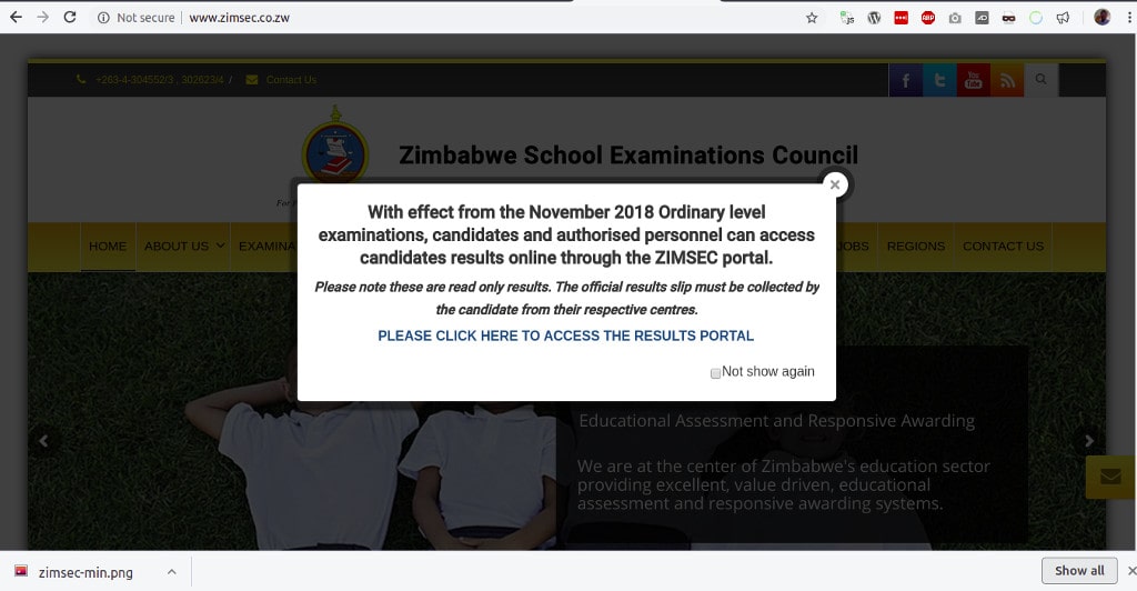 Yes the zimsec results portal is currently down techzim
