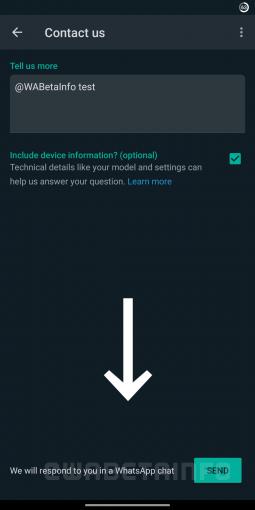 WhatsApp bug report