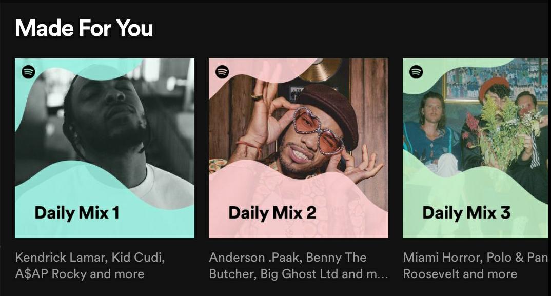 Spotify Made for You, Spotify Zimbabwe, Daily Mixes