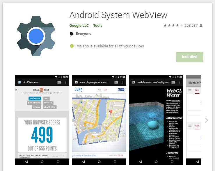 Webview, Google Workspace Team