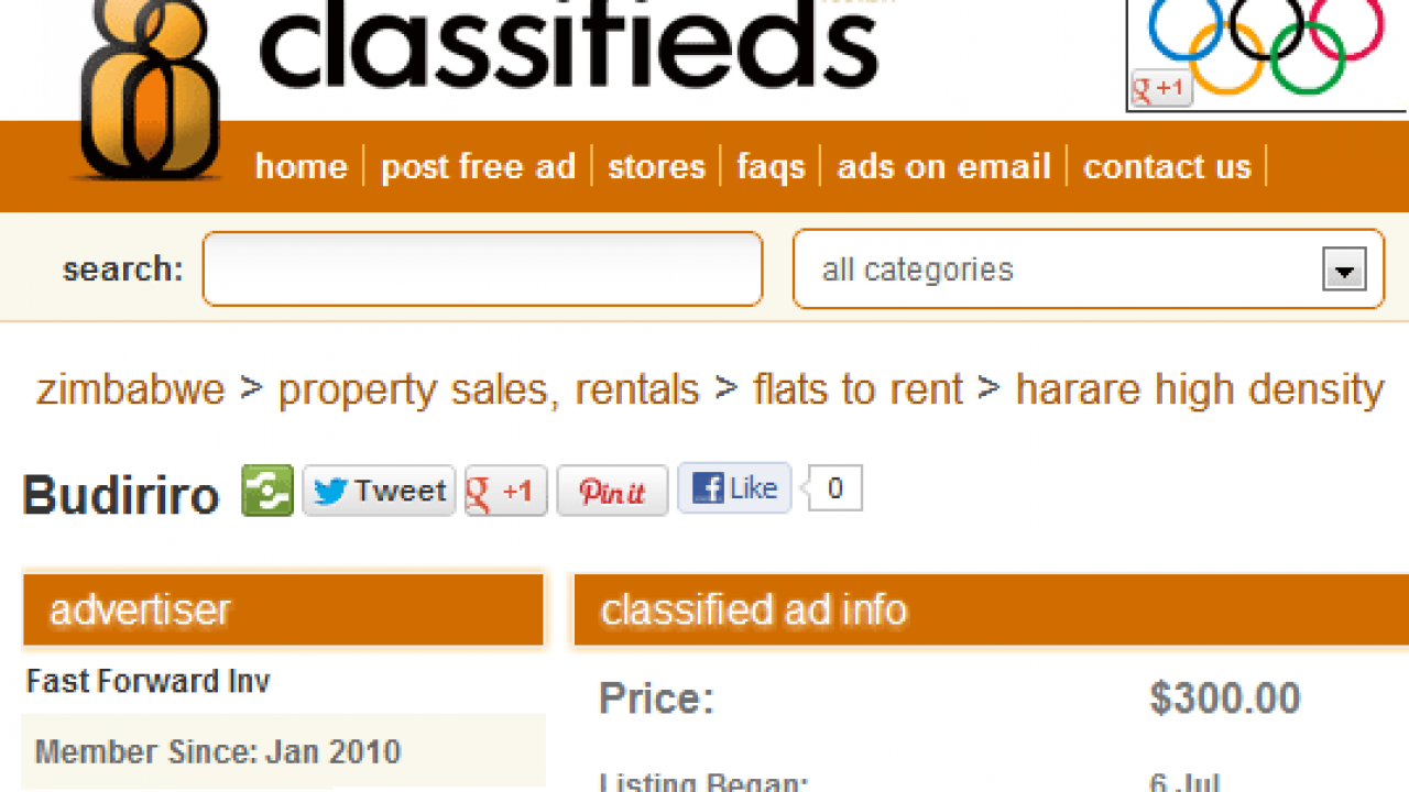 Zimbabwe free in classified ads Classifieds Sites