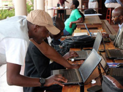 Developers at a tech event in Zimbabwe